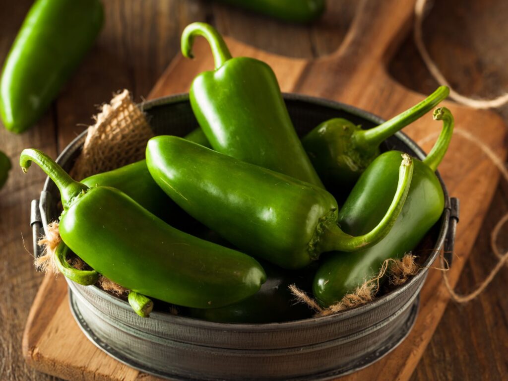 Bowl of green Jalapeño peppers